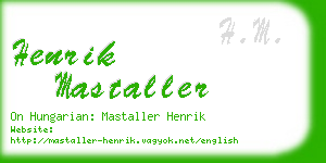 henrik mastaller business card